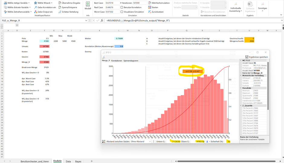 Bayes inference likelihood prior Microsoft excel 