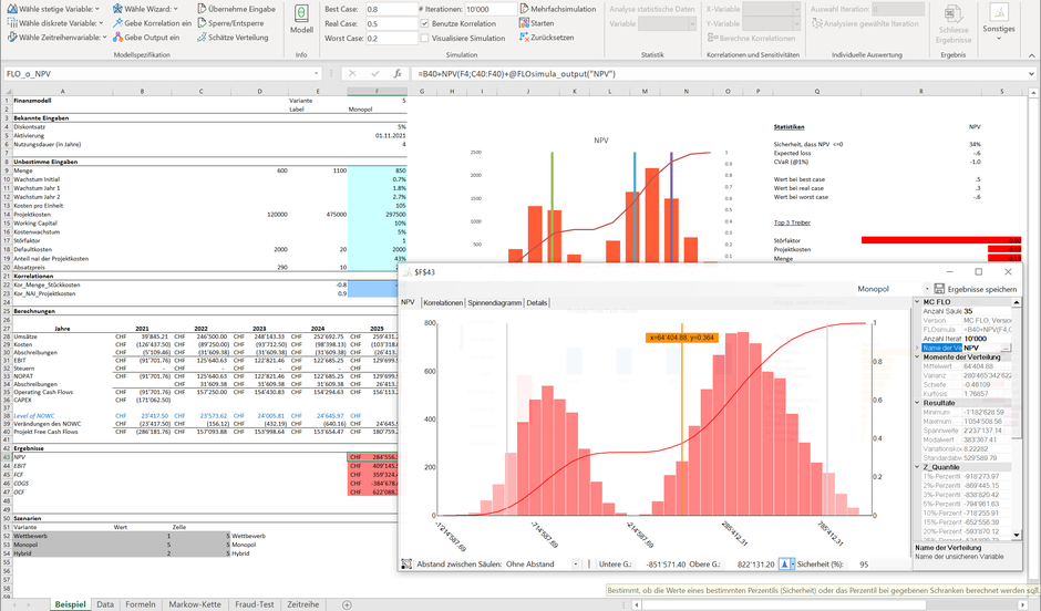 Monte Carlo Simulation Excel Planung NPV