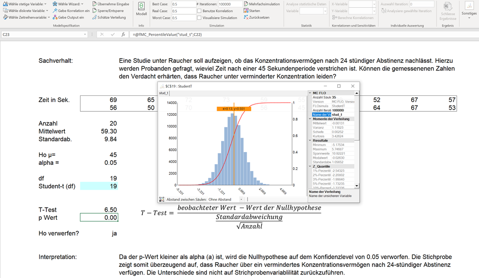 Hypothesentests Simulationen Monte Carlo Simulation Excel