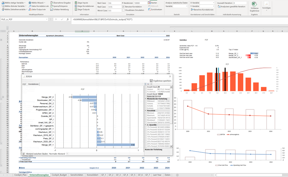 MC FLO Excel Monte Carlo Simulation Forecast Prognose Predictive Analytics