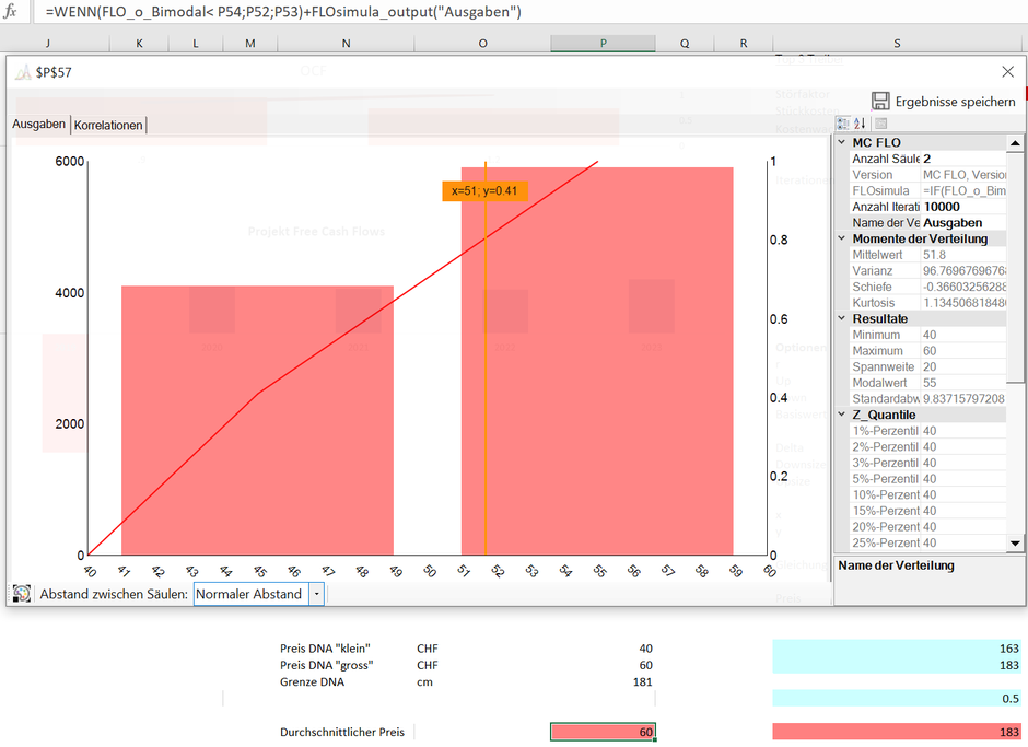 MC FLO Excel Monte Carlo Simulation benutzerdefinierte Verteilung