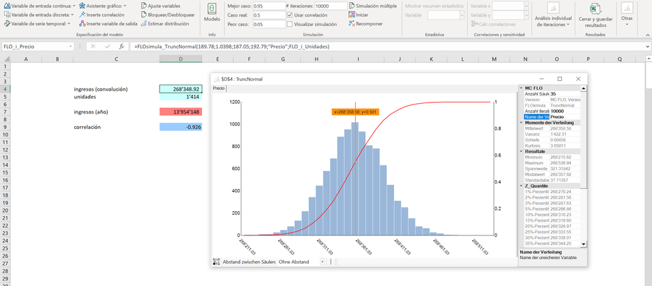 MC FLO Excel Monte Carlo simulación convolución proyecto