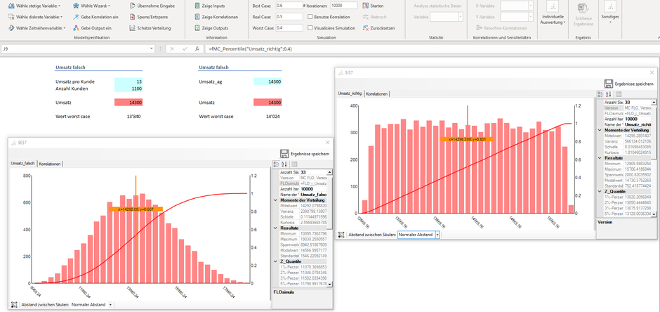 MC FLO Excel Monte Carlo Simulation Multiplikation