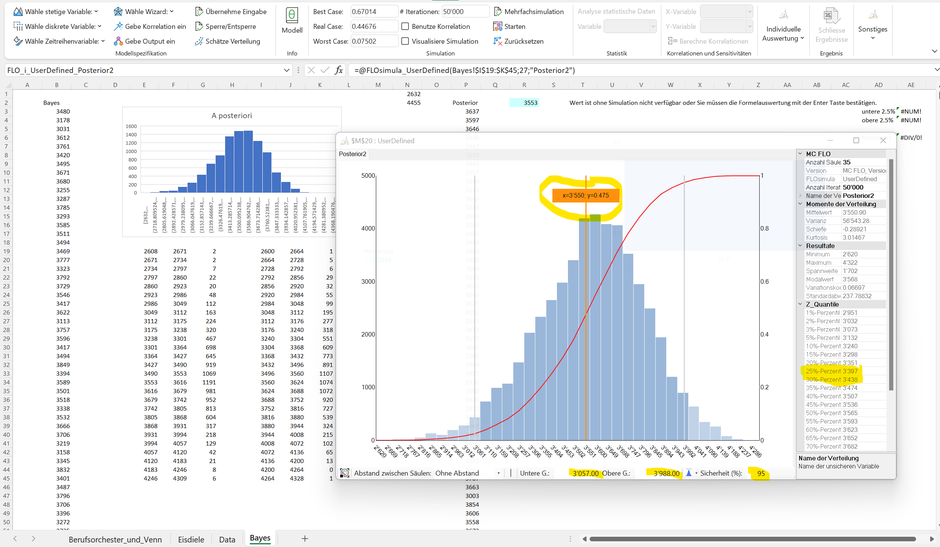 Bayes inference likelihood prior posterior Microsoft excel