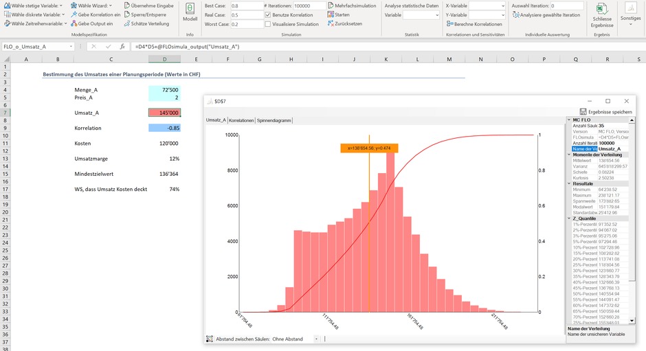 Monte Carlo Simulation Excel Multiplikation Optimierung Stochastik