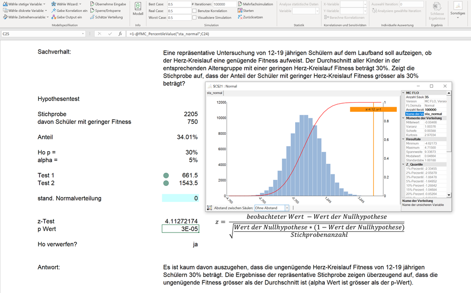 Hypothesentests Simulationen Monte Carlo Simulation Excel