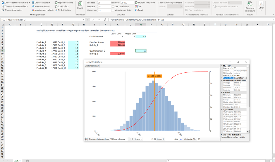 Monte Carlo Simulation Excel Multiplikation multiplication