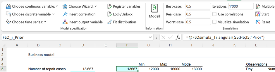 Monte Carlo Simulation Bayes A priori Likelihood Excel posteriori planning corporate prediction