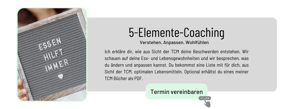 5 Elemente Ernährungsberatung. Anja Orywol. TCM Start Easy - Ernährungscoaching