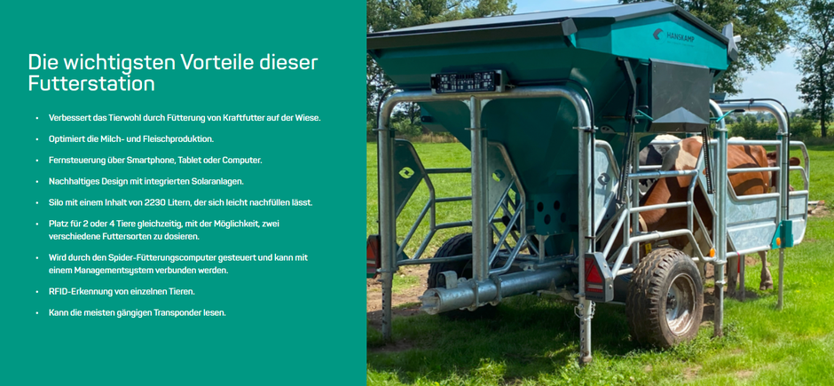 Weide Fütterung, Mobile Fütterung, Mobile Futterstation, 