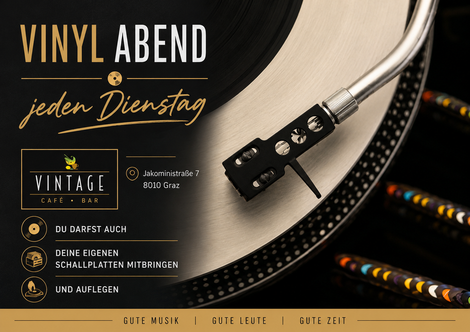 Vinyl Abend jeden Dienstag @ Vintage Bar, Jakoministrasse 7, 8010 Graz, Austria