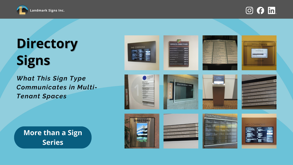 Directory Signs: What This Sign Type Communicates in Multi-Tenant Spaces by Landmark Signs Inc.