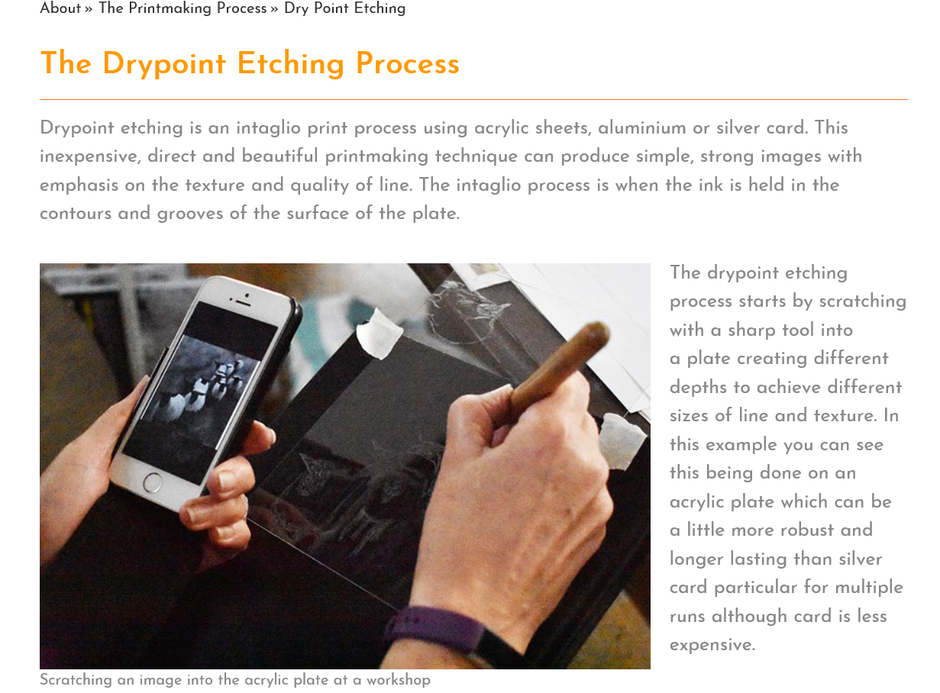 dry point etching expanding on the process website design marketing your art or craft online