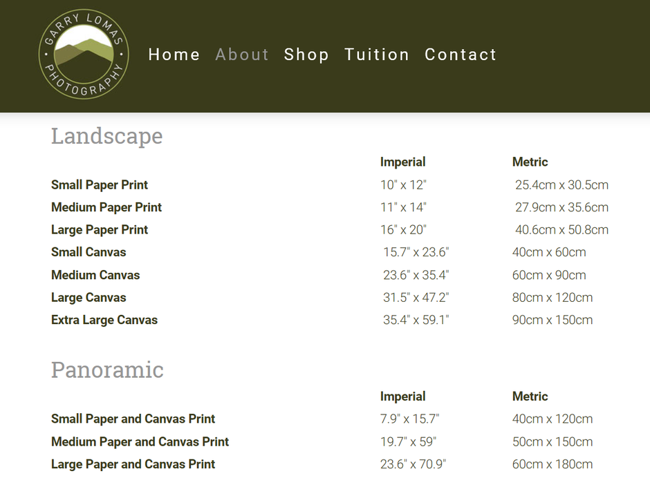 describing size information on your product webpage marketing your art and craft online