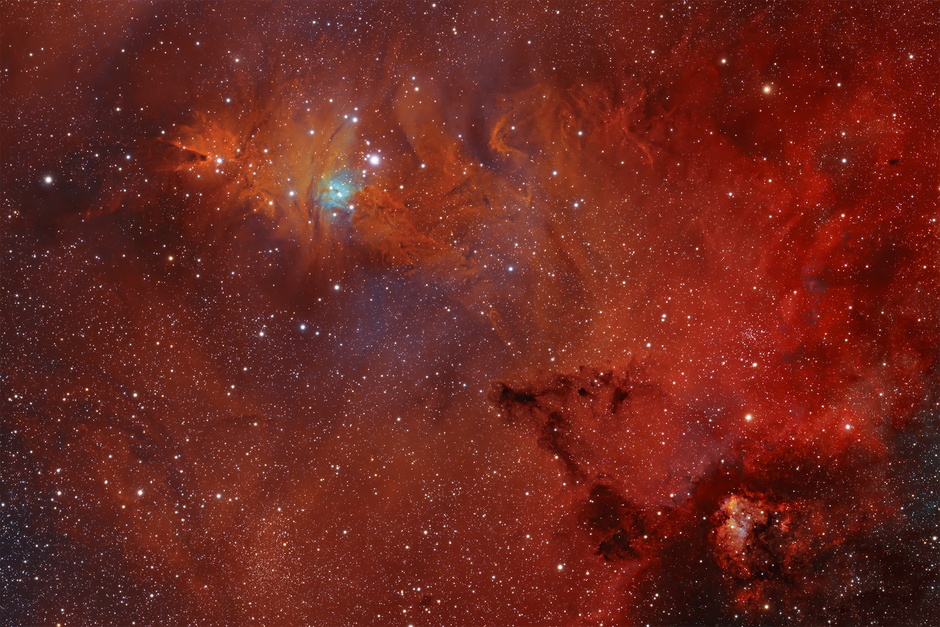 Teleskop TS100Q, Camera Canon Ra, Filter Dual Narrowband Optolong L-Extreme , 5h Gesamtbelichtung