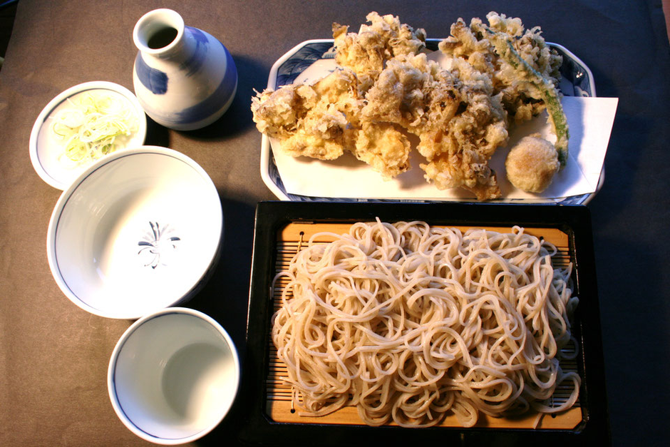 マイタケ天せいろ　十割そば　手打ちそば　冷たい蕎麦　尾瀬マイタケ　産地直送