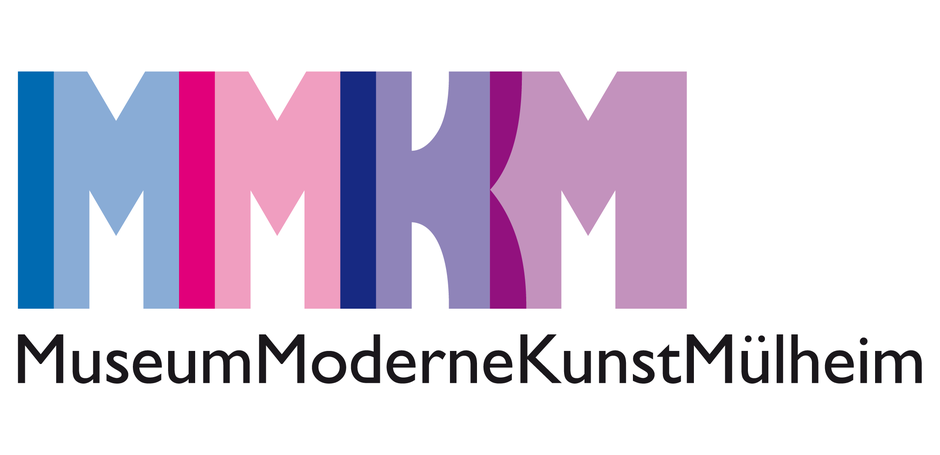 Buntes moderne Logo des Kunstmuseum Mülheim an der Ruhr gestaltet von Designer Klaus Wiesel für das MMKM Museum Moderne Kunst Mülheim, Ruhrstr. 3 / Ecke Delle