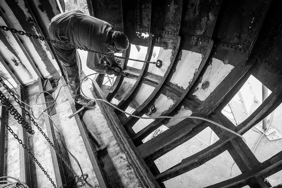 structure interne de la proue de la Lorraine restée dans son état d'origine