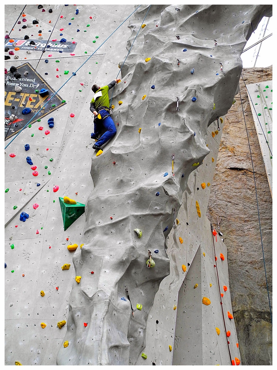 One of the longer routes of the Paraclimb event in Edinburgh in 2015.