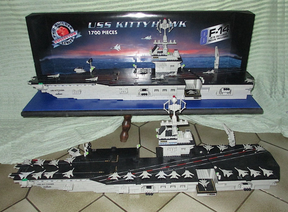 USS Kitty Hawk Probuilder Mega Bloks Display Case, vitrine d exposition showcase