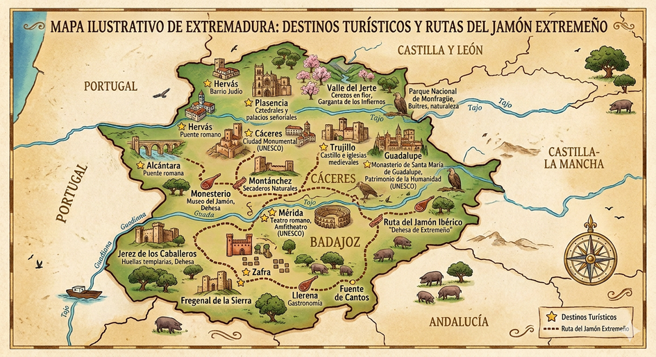 Extramadura Rutas jamón iberico