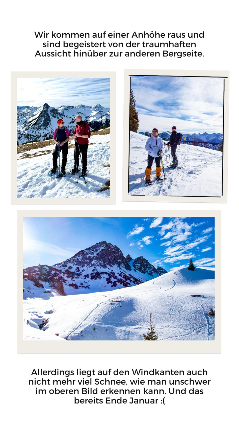 Winterlandschaft bei der Schneeschuhtour auf die Krinnenspitze in den Allgäuer Alpen