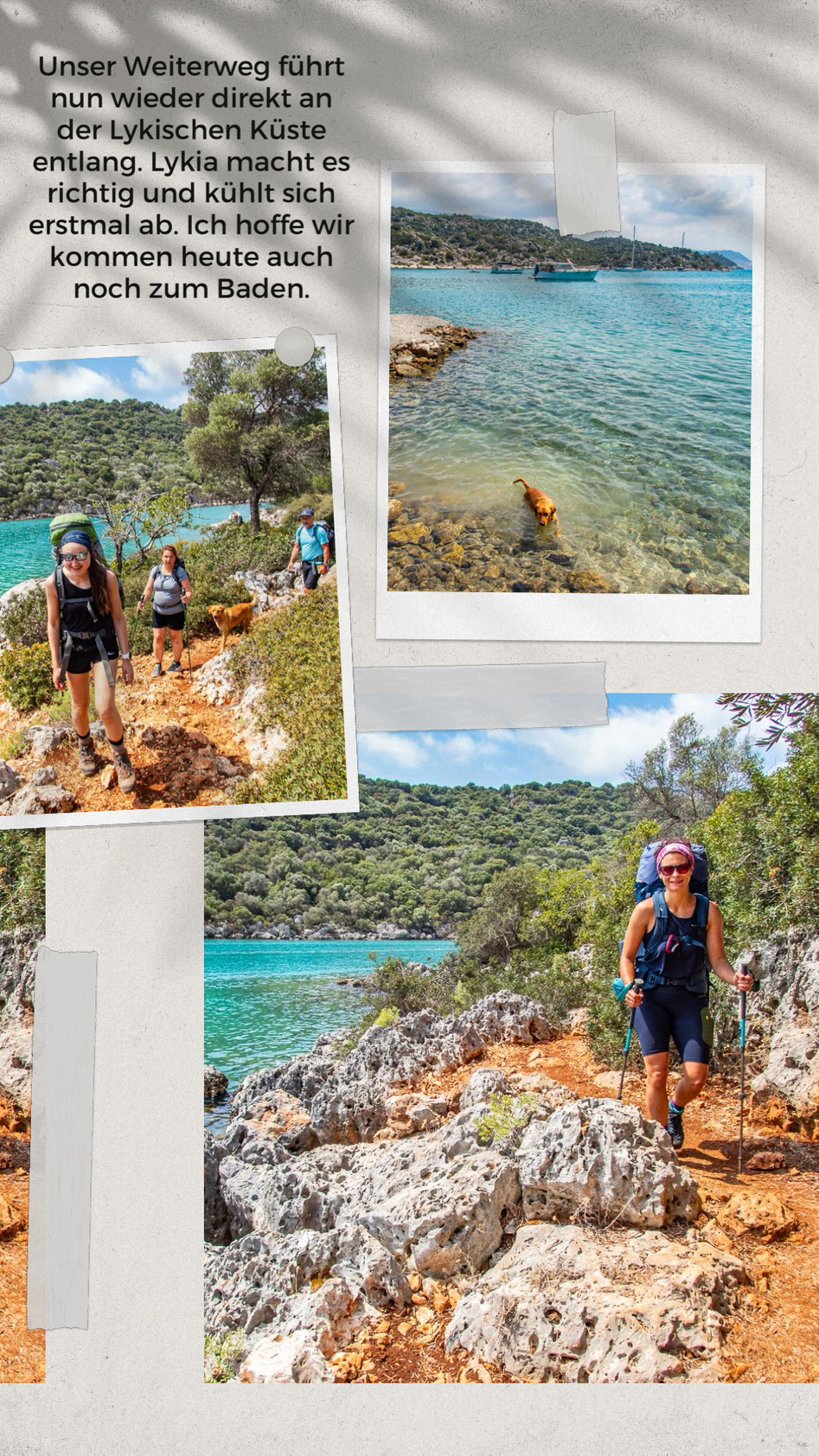 Mehrtagestrekking auf dem Lykischen Weg in der Türkei - wandern fernab der Zivilisation in einer traumhaften Landschaft umgeben von Meer, Klippen und Bergen. (hier: Etappe 11 von Ücagiz nach Demre/Andriake)