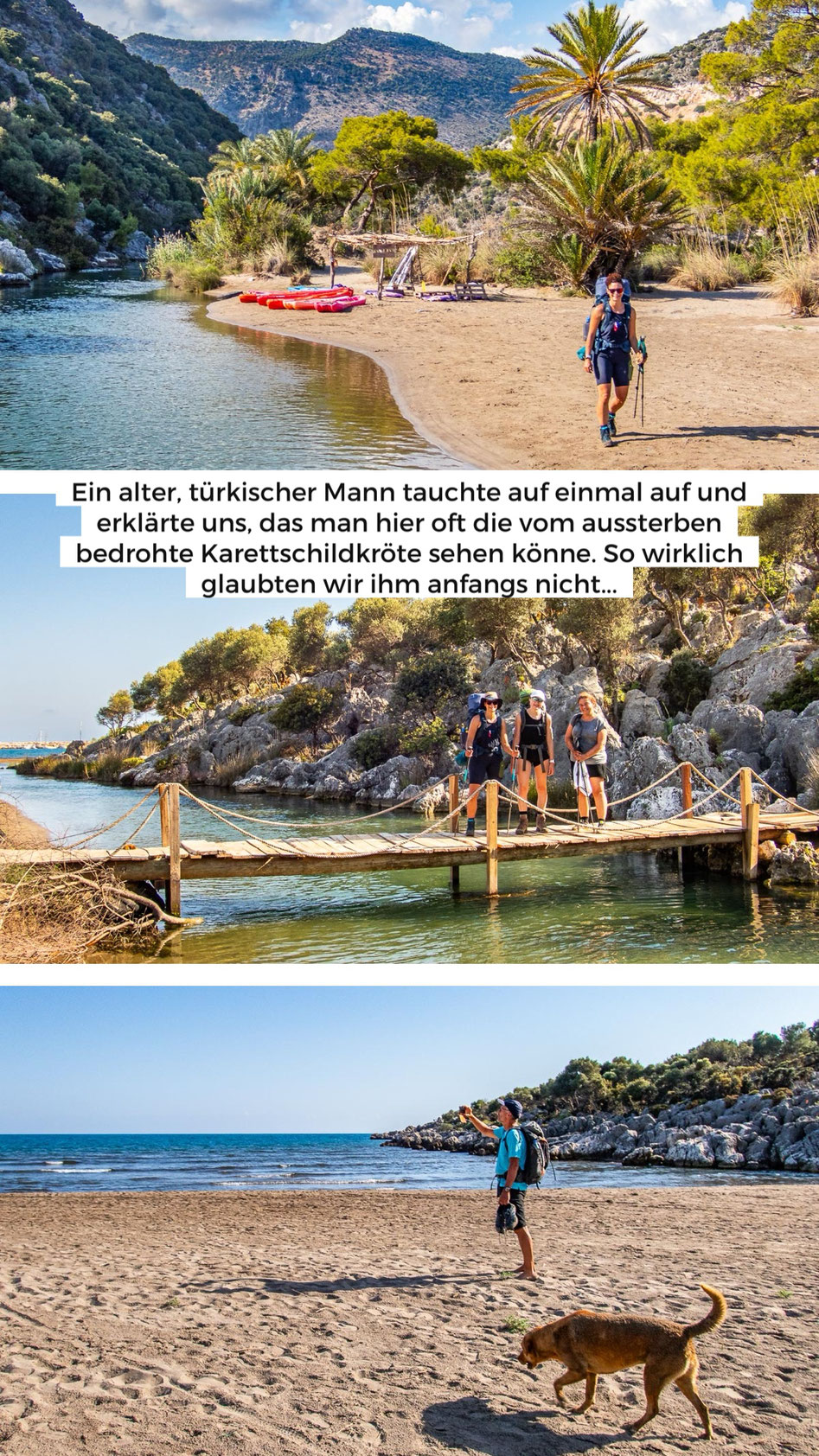 Mehrtagestrekking auf dem Lykischen Weg in der Türkei - wandern fernab der Zivilisation in einer traumhaften Landschaft umgeben von Meer, Klippen und Bergen. (hier: Etappe 11 von Ücagiz nach Demre/Andriake)