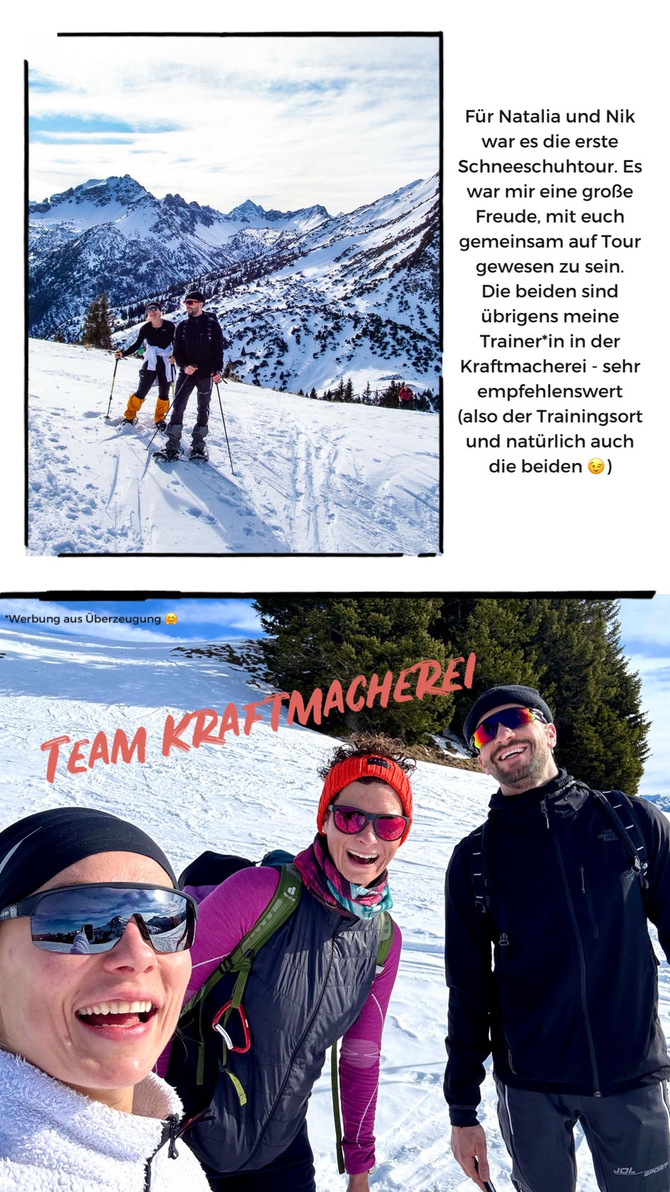Abstieg bei der Schneeschuhwanderung zur Krinnenspitze