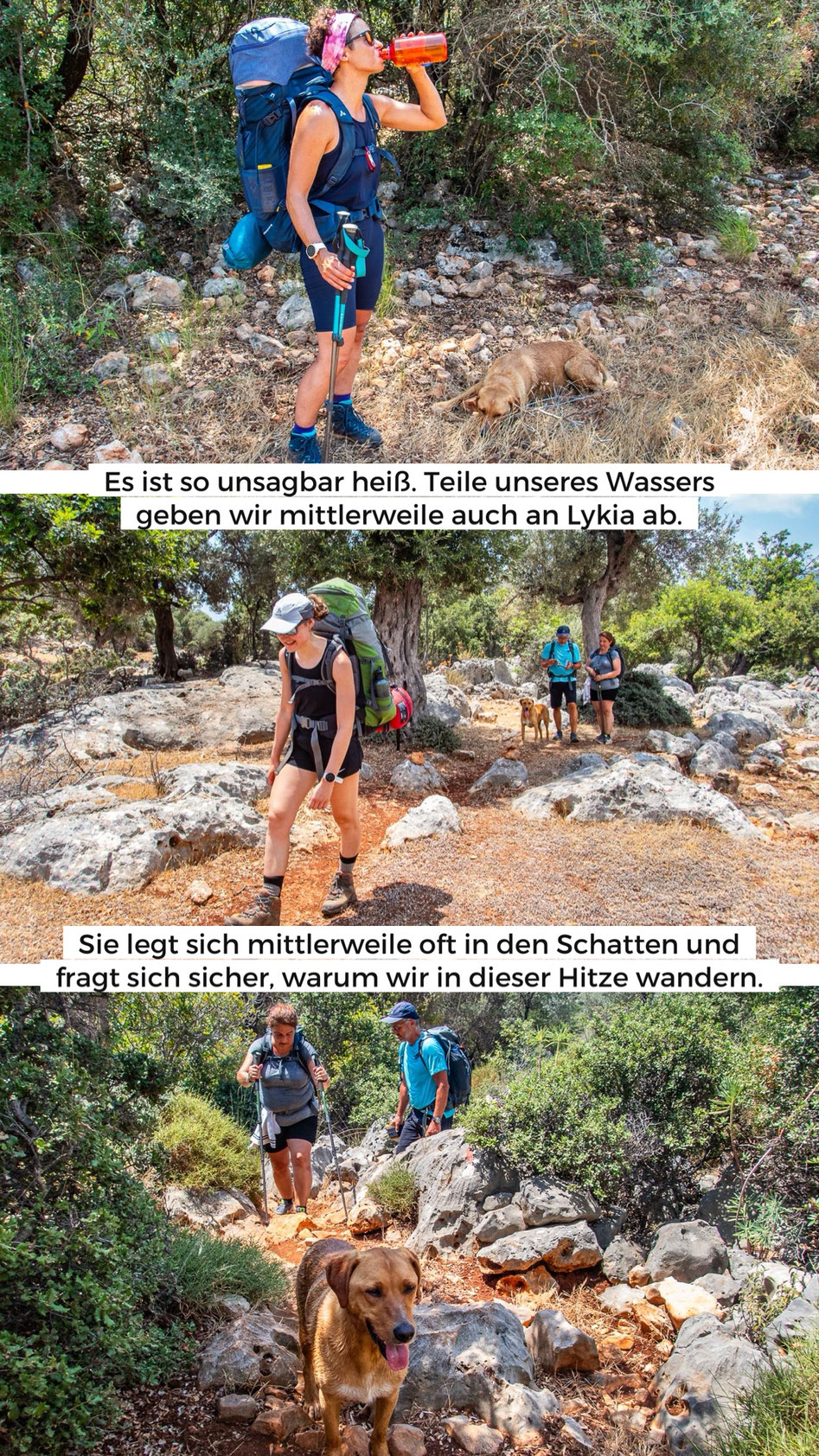 Mehrtagestrekking auf dem Lykischen Weg in der Türkei - wandern fernab der Zivilisation in einer traumhaften Landschaft umgeben von Meer, Klippen und Bergen. (hier: Etappe 11 von Ücagiz nach Demre/Andriake)