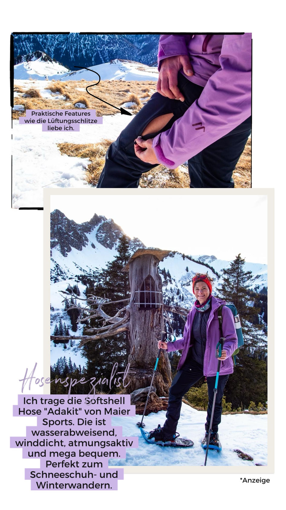 Ausrüstung bei der Schneeschuhwanderung auf die Krinnenspitze