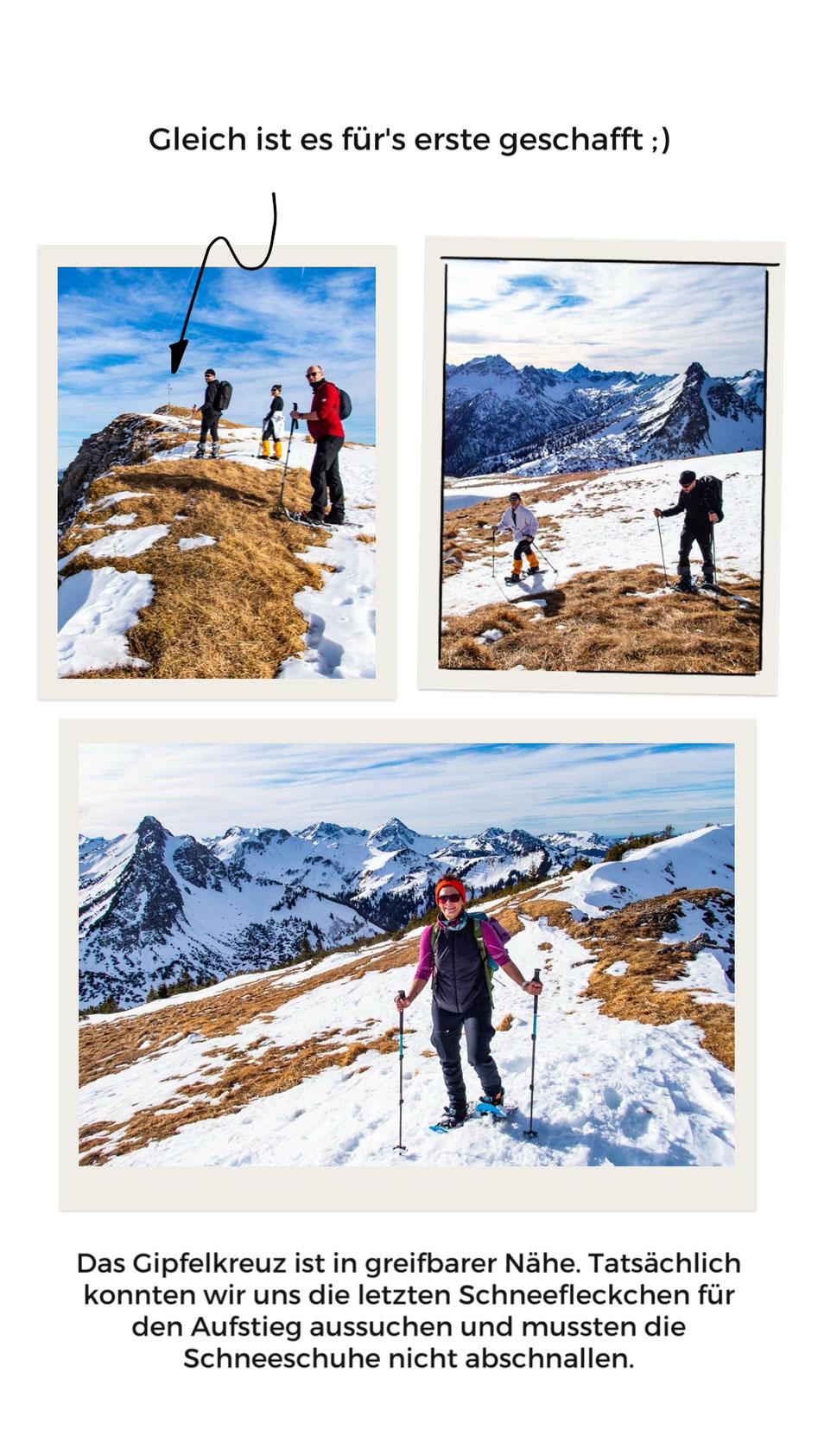 Aussicht von der Krinnenspitze während der Schneeschuhwanderung