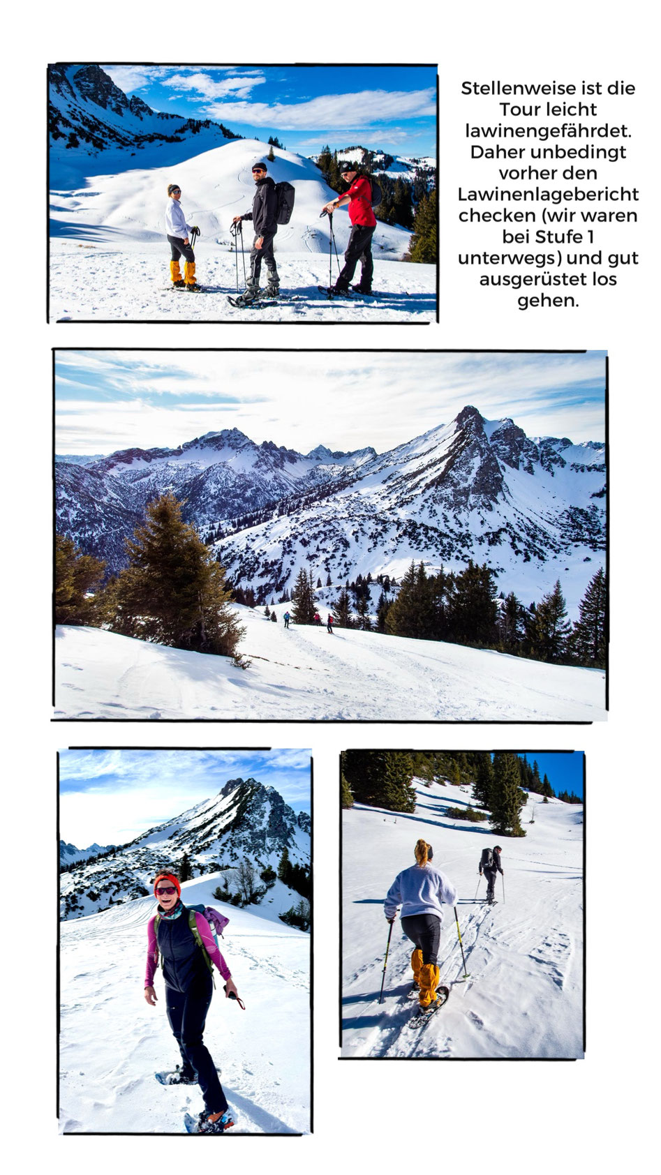 Schneeschuhwanderung im Allgäu - Tourentipp auf die Krinnenspitze. Eine technisch mittelschwere Bergtour, die Kondition erfordert.
