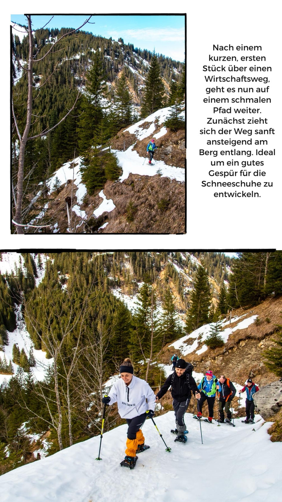 Aufstieg bei der Schneeschuhwanderung zur Krinnenspitze
