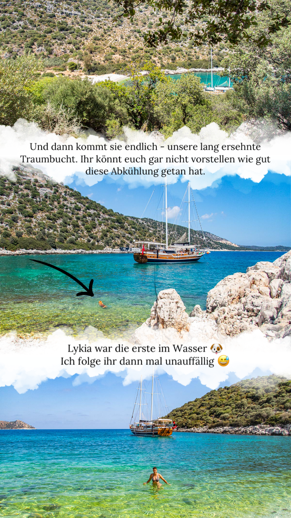 Mehrtagestrekking auf dem Lykischen Weg in der Türkei - wandern fernab der Zivilisation in einer traumhaften Landschaft umgeben von Meer, Klippen und Bergen. (hier: Etappe 11 von Ücagiz nach Demre/Andriake)