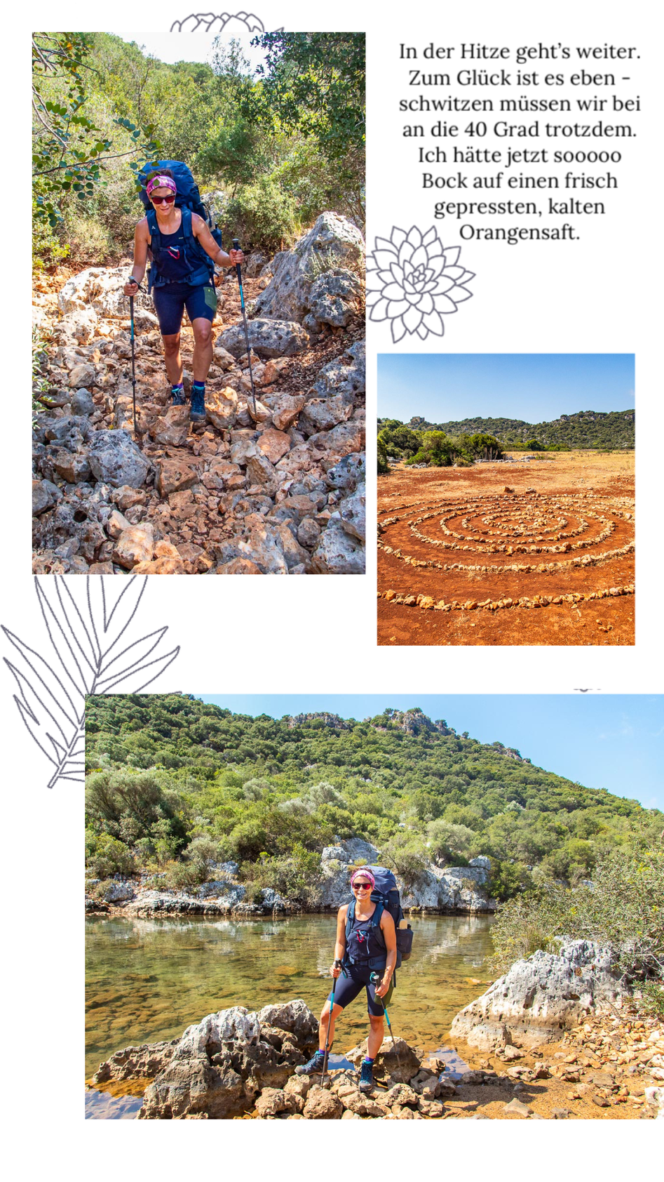 Mehrtagestrekking auf dem Lykischen Weg in der Türkei - wandern fernab der Zivilisation in einer traumhaften Landschaft umgeben von Meer, Klippen und Bergen. (hier: Etappe 11 von Ücagiz nach Demre/Andriake)