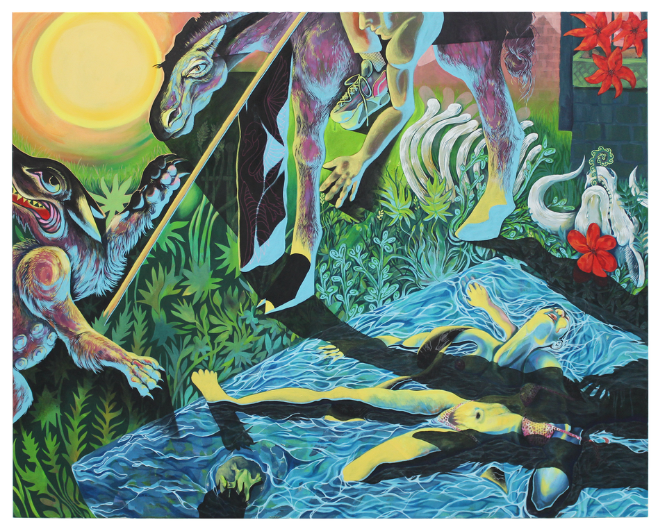 Netze, 160 x 200 cm, 2021, Acryl auf Leinwand