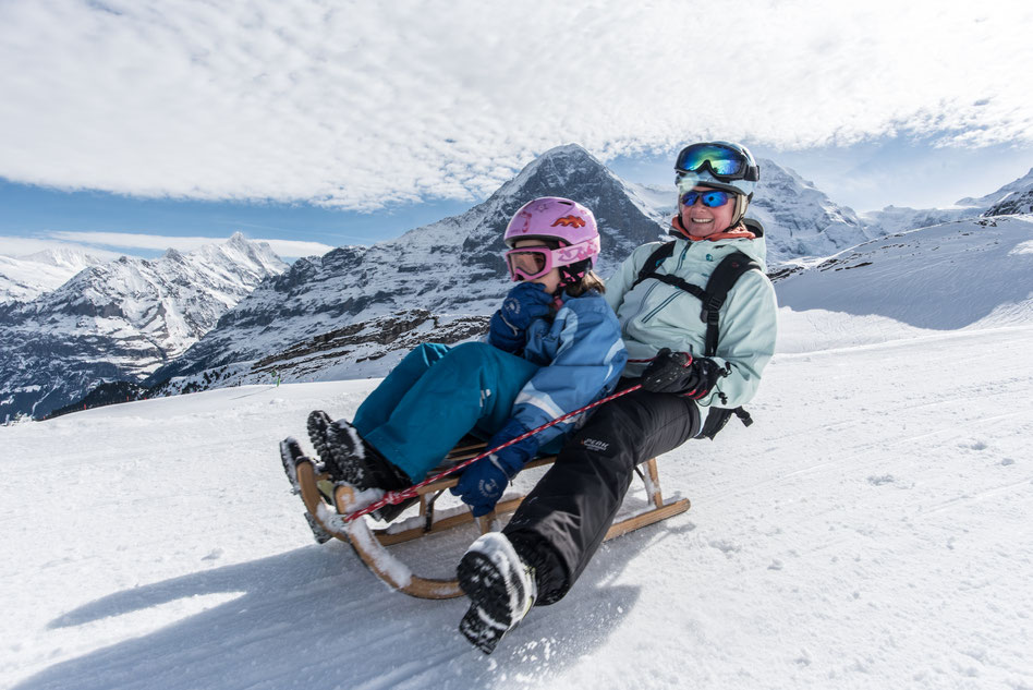 Rasanter Schlittelspass am Männlichen.