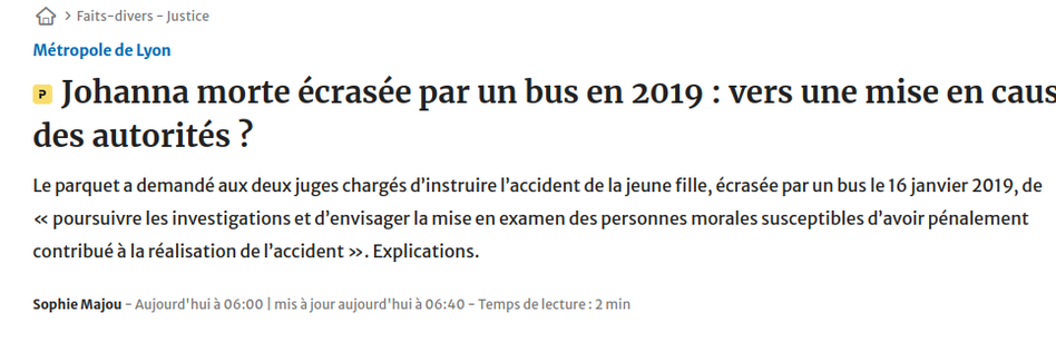 capture écran article du 16 janvier 2024 Le progrès de lyon 
