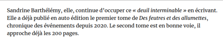 Article de David Gossart de la tribune de lyon qui parle de mon livre