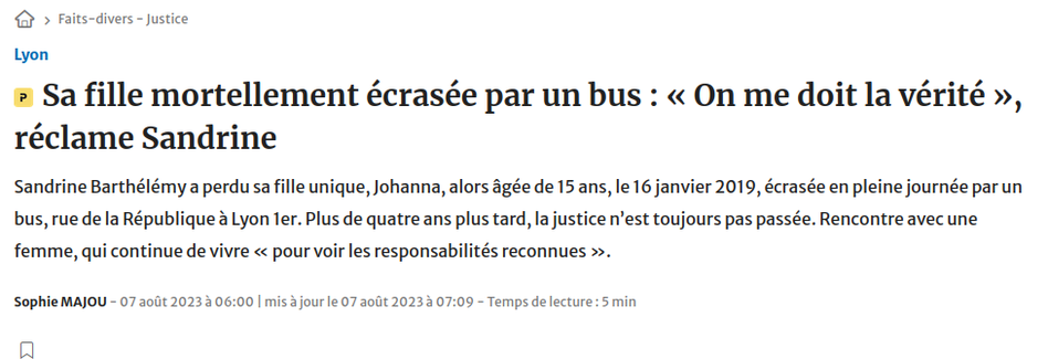  scan écran article du 7 août 2023 de Sophie Majou 