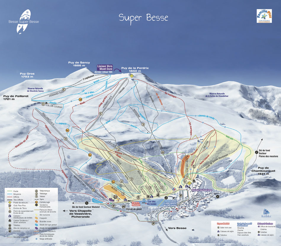 plan des pistes de ski de descente