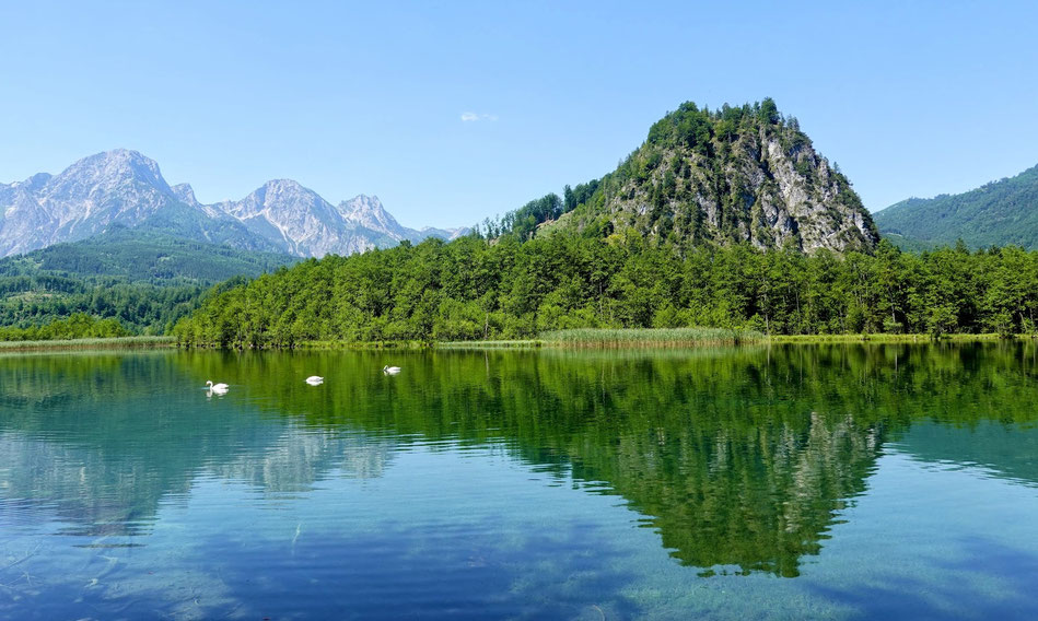 Wände des Toten Gebirges, Schilfgürtel und ein See, der frei von Verbauung blieb. Alle Fotos: Marco Vanek