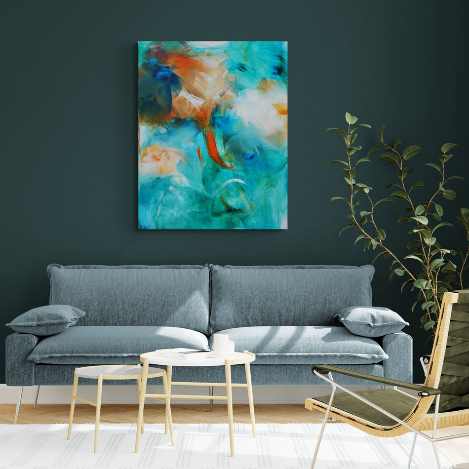 Blooming Color in situ, acrylic painting on canvas 73 x 92 cm. 
