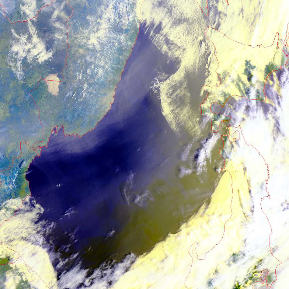 2023/3/24 09:06 NOAA19 HRPT 日本海北部に黄砂