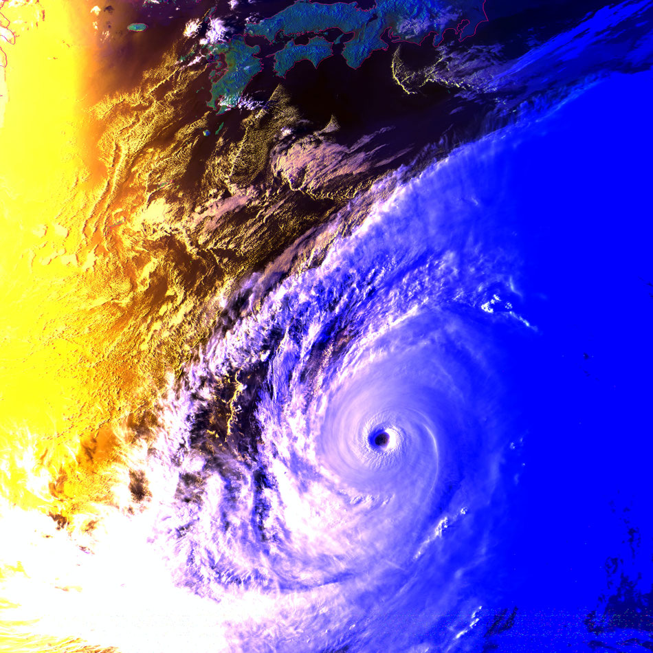 2019/10/9 16:56JST Weather Satellite NOAA19   Super Typhoon Hagibis  スーパー台風19号