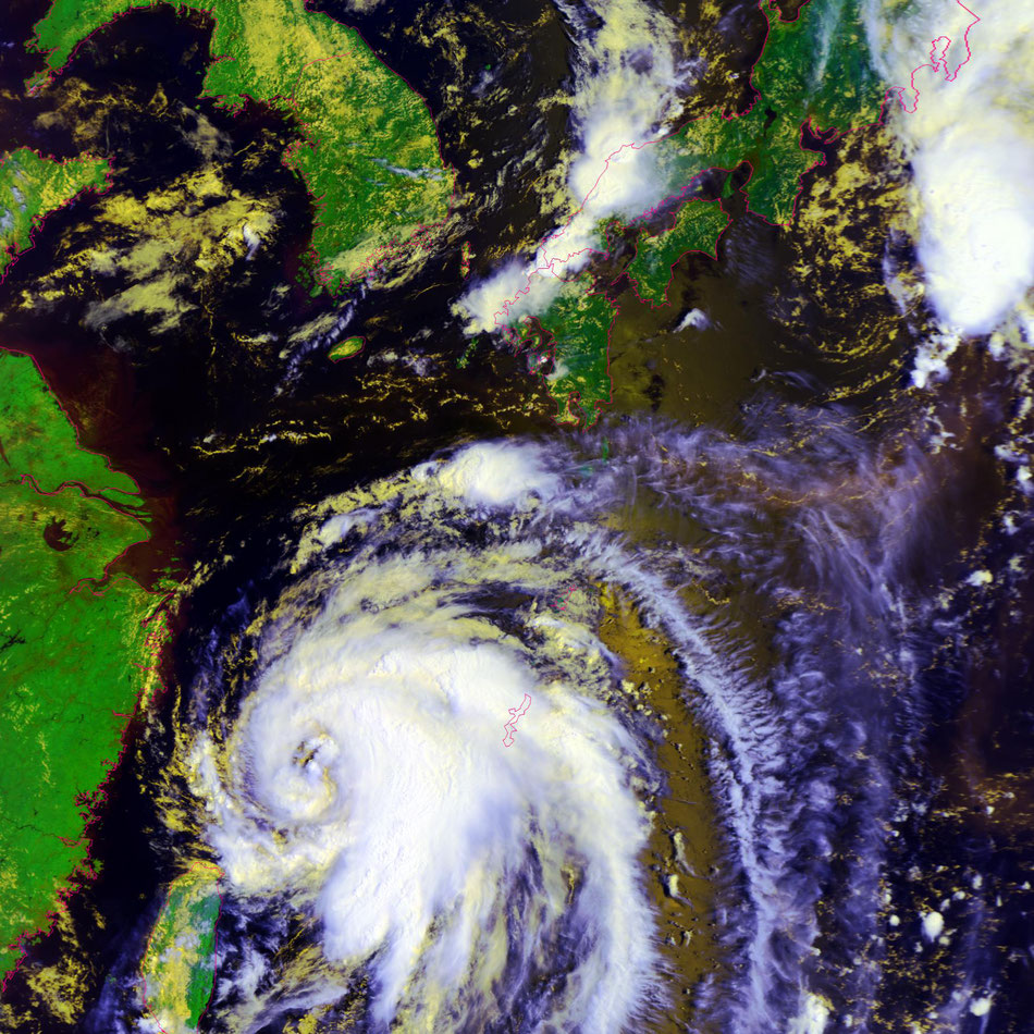 2020/8/23 10:18JST WeatherSatellite Metop-C HRPT  Typhoon BAVI  台風8号