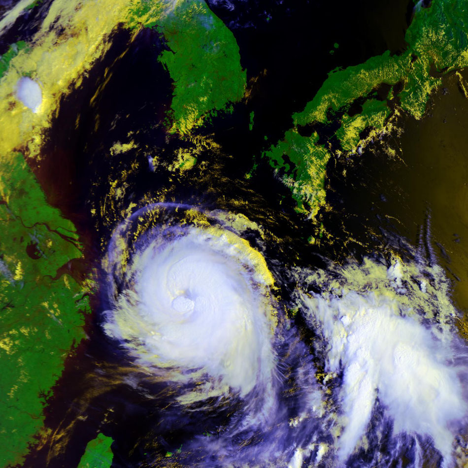 2020/8/25 09:58JST WeatherSatellite NOAA18 HRPT Typhoon　BAVI　　taifuu 