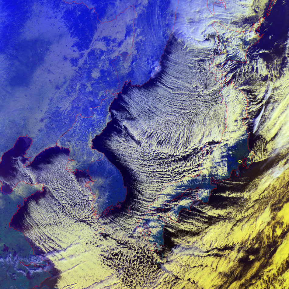 2023/12/17 10:06JST Metop-B HRPT  JPCZ 日本海で気流がぶつかり活発な積乱雲が帯状に発生して山形、秋田あたりに大雪