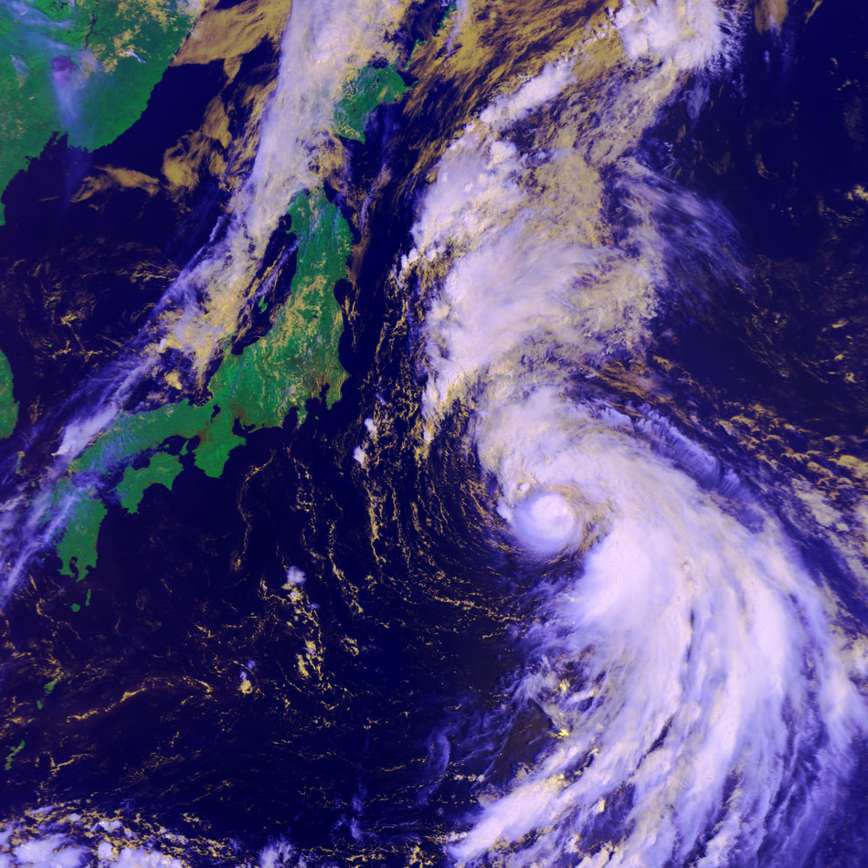2024/8/9 09:11JST NOAA19 HRPT Typhoon MARIA 台風5号は今後北日本に向かう予報が出ている